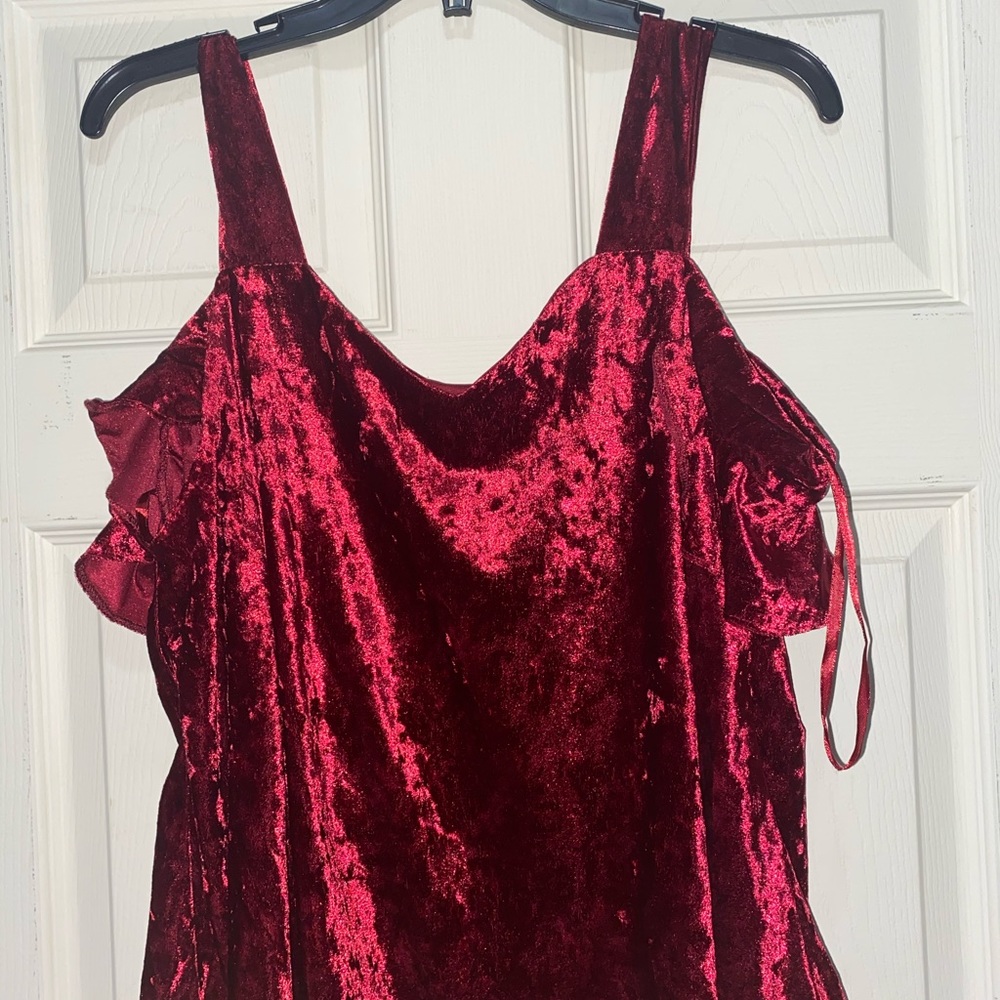 Red velvet shirt